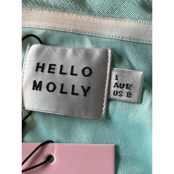 Hello Molly Vlogger Mini Dress Aqua One Shoulder Ruched NWT Sz 8 Body Con Flirty - Picture 6 of 12